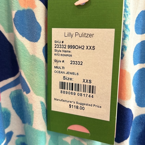 Lilly Putlizer Ritz Romper in Ocean Jewels print. NWT XXS - Picture 2 of 5